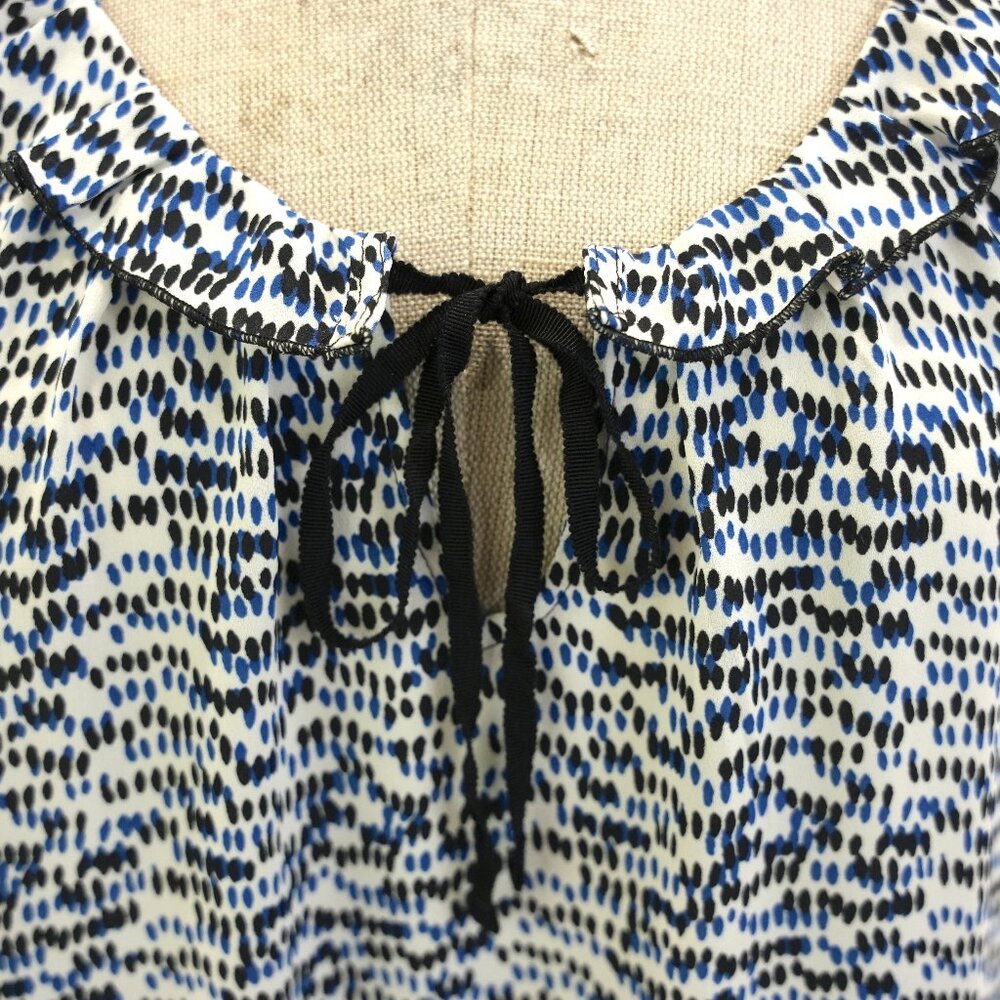 Ann Taylor Loft Women's Camisole Tie Front Blue White Black Size Medium Petite - Picture 9 of 13